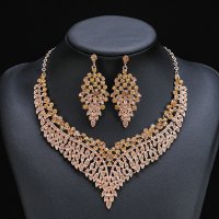 SET710 - Retro Crystal Gem Short Necklace Set